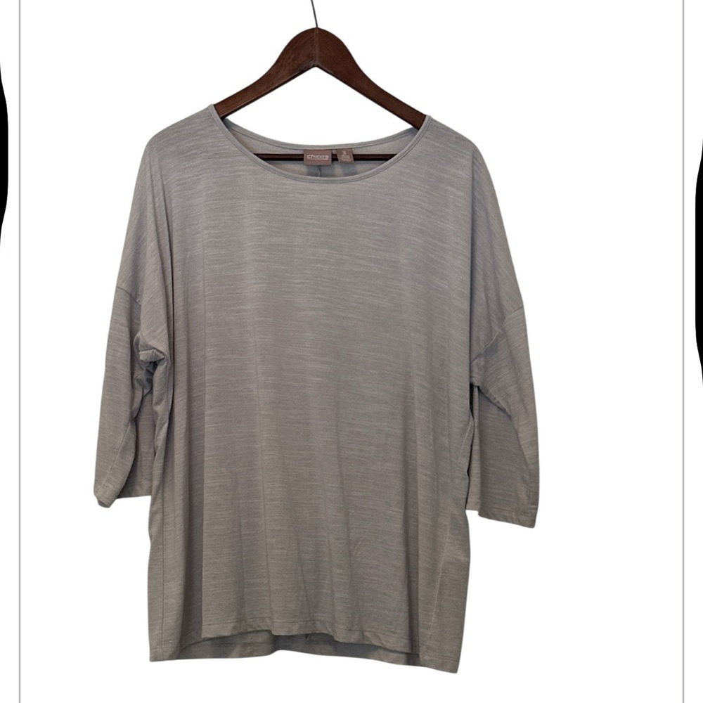New Women’s Light Gray/Lavender Chico’s Top, size 3